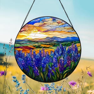 Violet Flower Stained Glass Suncatcher, Violet Window Hanging, Birth Month Flower, Gardener Gift
