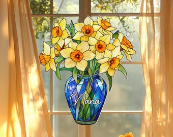 Daffodil Acrylic Suncatcher: Nana Flowers Window Hanging