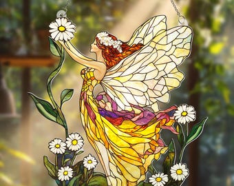 妖精の花のアクリル窓飾り：2D壁アート装飾 - Etsy 日本