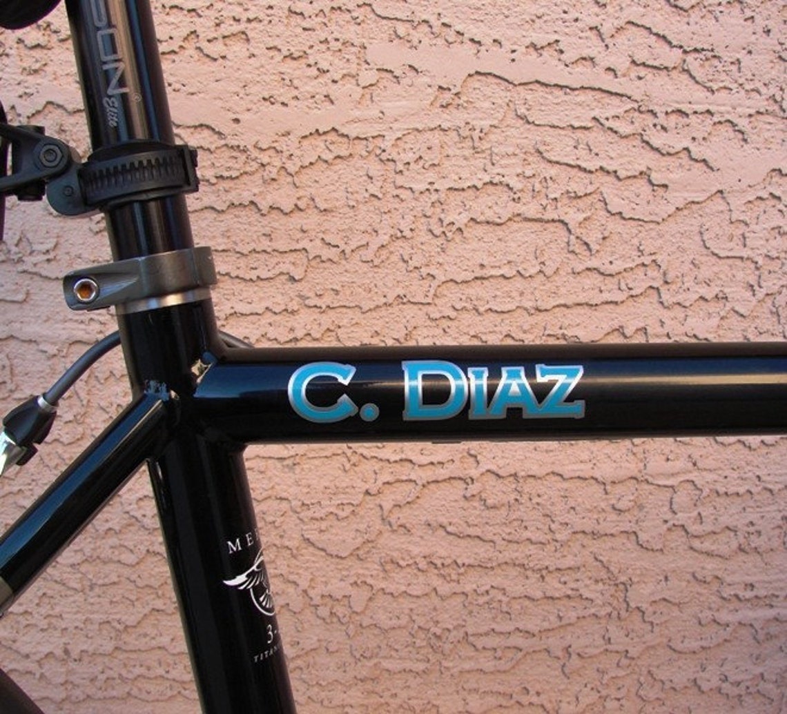 bike frame name stickers