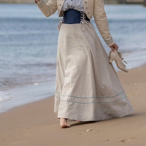 Edwardian Walking Skirt, SYLVIA SKIRT, Long Linen Skirt, Edwardian Costume