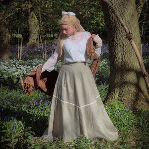 Edwardian Walking Skirt, EMMELINE SKIRT, Long Linen Skirt, Edwardian Costume