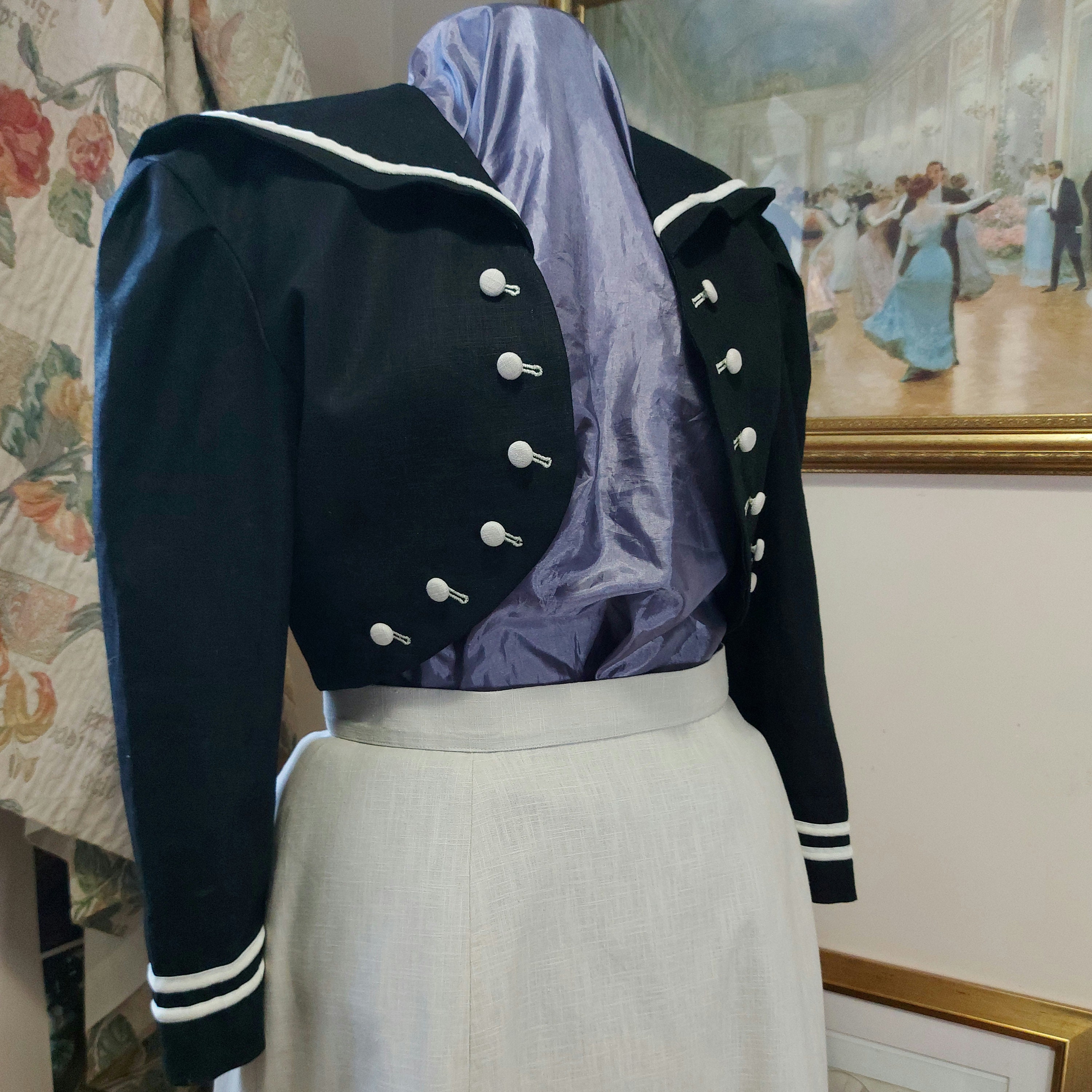 Edwardian Bolero SYLVIA SEASIDE JACKET Sailor Collar Jacket - Etsy