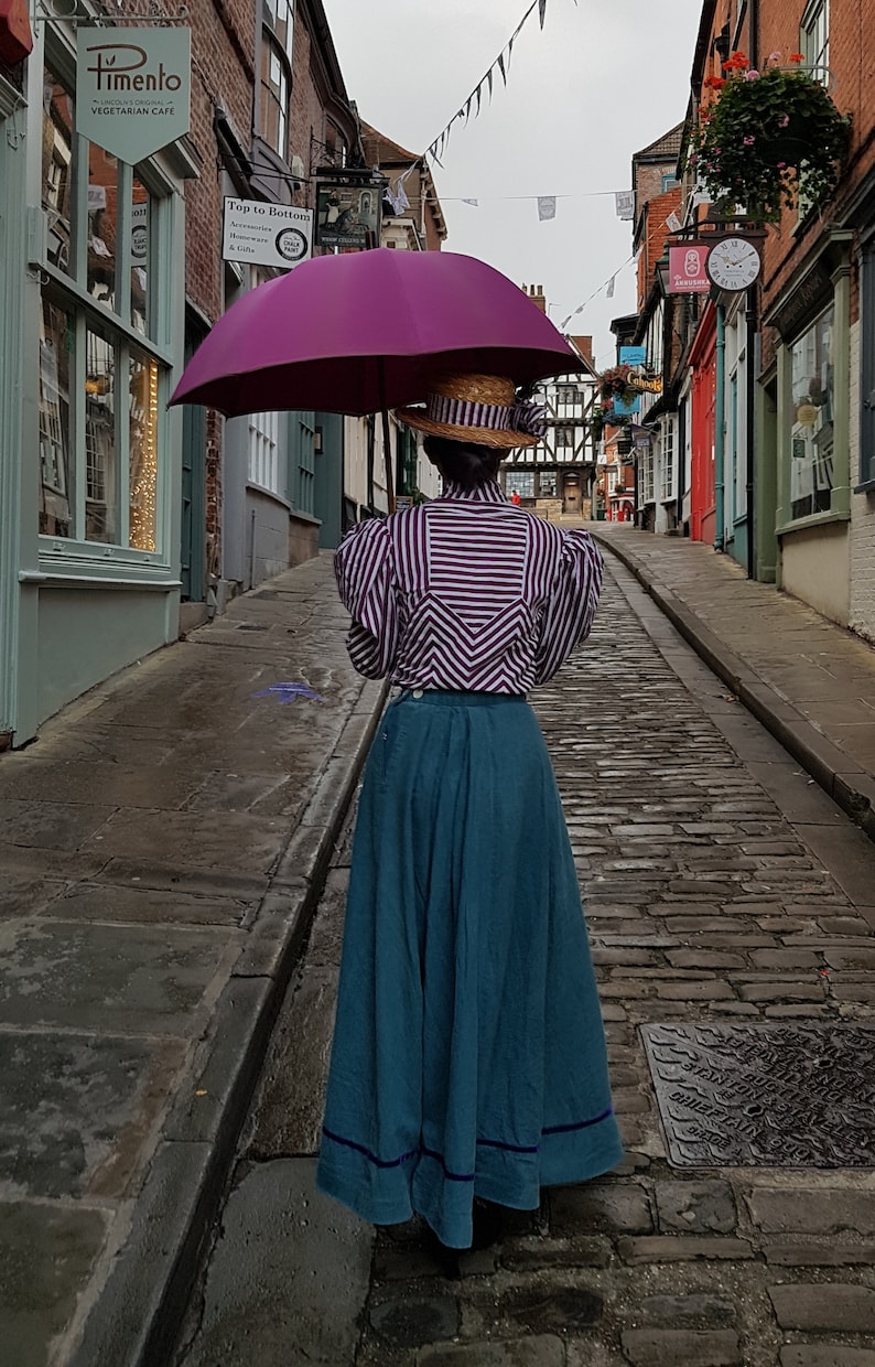 Edwardian Ladies Clothing – 1900, 1910s, Titanic Era     Edwardian Skirt MARY SKIRT Ankle Length Skirt Long Linen Skirt $135.52 AT vintagedancer.com