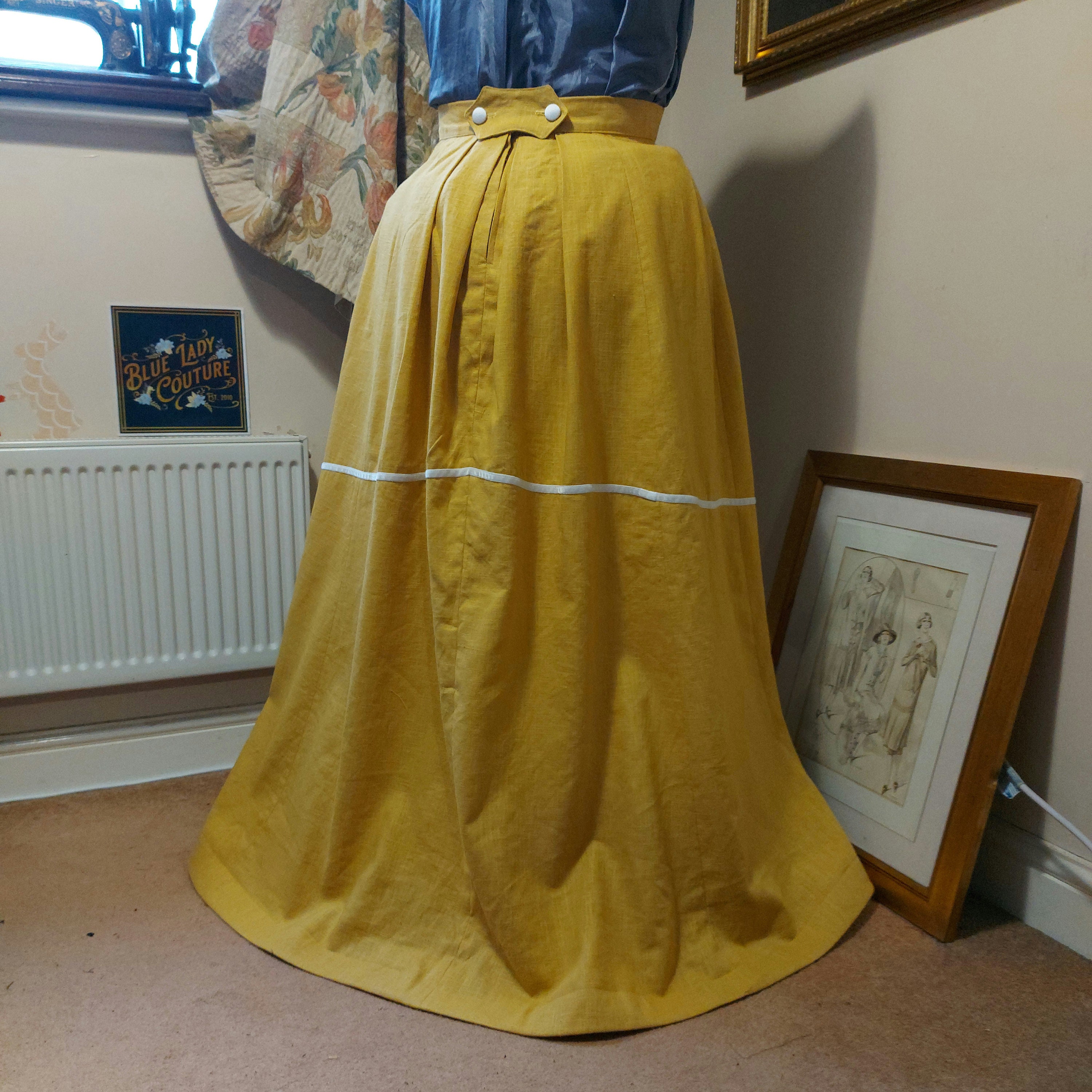 Edwardian Walking Skirt EMMELINE SKIRT Long Linen Skirt Etsy
