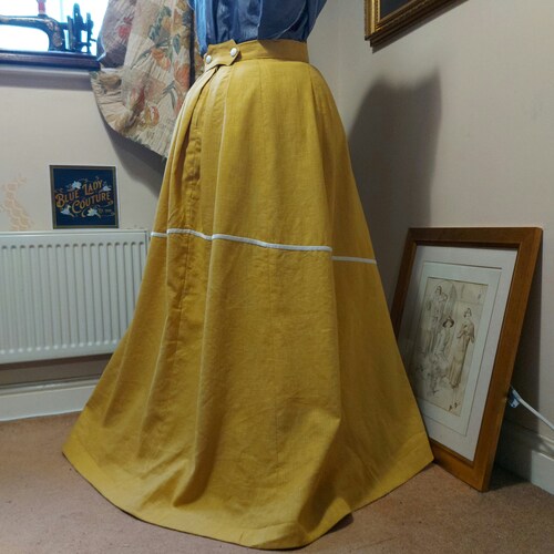 Edwardian Walking Skirt, EMMELINE shops SKIRT, Long Linen Skirt, Edwardian Costume