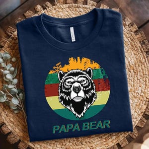 Papa Bear Shirt, Dad Bear Shirt, Retro Bear T-Shirt, Father&#39;s Day Gift for Dad, Dad Life Shirt, Papa Gift, Outdoors Dad Tee, Camping Dad Tee