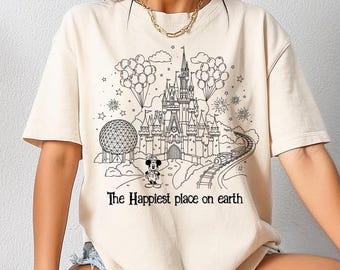 Happiest Place on Earth T-Shirt, Magical Disney World Vacation Shirt, Cinderella Castle Epcot Tee, Family Trip Matching Shirts, Disney Gift