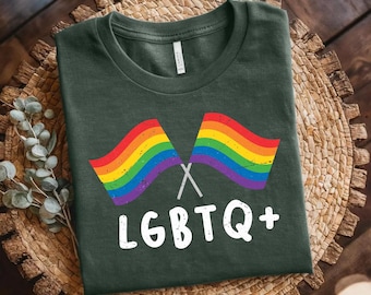 LGBTQ+ Pride Shirt, Regenbogen Flagge LGBTQ Shirt, Gay Pride Parade Shirt, Liebe ist Liebe Verbündeter Shirt, Gleichheit Grafik T-Shirt für Pride Month