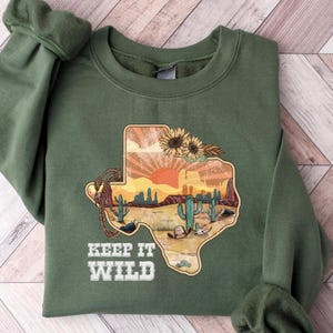 Vintage Texas Sweatshirt, Nationalpark T-Shirt, Western Cowboy Shirt, Western Shirt, Wüsten Grafik T-Shirt, Kaktus Shirt, Cowgirl Grafik T-Shirt