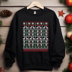Ugly Christmas Sweatshirt, Ugly Christmas Sweatshirt for Women, Ugly Holiday Sweatshirt,Ugly Xmas Reinder Tee, Winter Sweater,Christmas Tree
