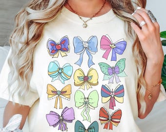 Chemise princesse Disney aquarelle noeuds Coquette, chemise Cendrillon Tiana Disney Aurora Ariel Belle, voyage Magic Kingdom Disneyland Girl