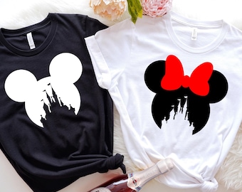 Retro Mickey & Minnie Disney Castle Shirt, Disney Family T-Shirts, Disney Trip Tee