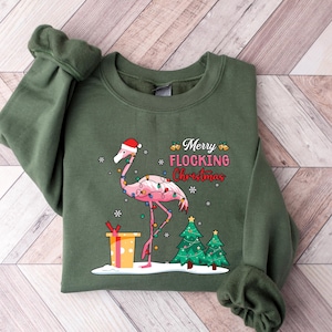 Christmas Flamingo Sweatshirt, Flamingo Grammingo Christmas Sweatshirt, Flamingo Santa Shirt, Tropical Christmas Tee, Beach Christmas Shirt