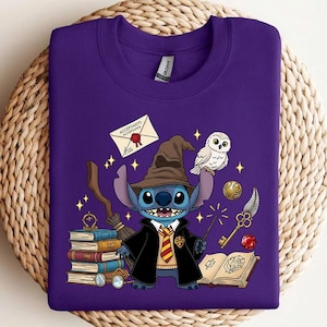 Stitch Hogwarts Shirt, Disney Stitch Harry Potter Inspired Shirt, Lilo and Stitch Magic World Fan Gift, Disney Trip Outfit, Wizarding World