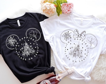 Glücklichster Ort auf Erden Shirt, Disney magisches Schloss Shirt, Mickey Shirt, Minnie Shirt, Schloss Disney Shirt, Disney Shirt für Gruppen