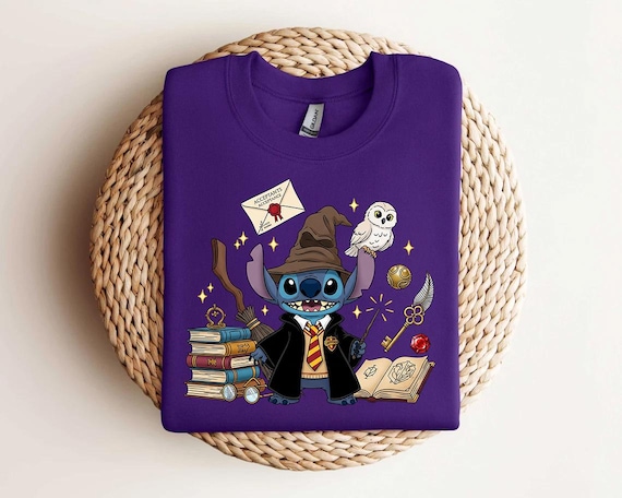 Stitch Hogwarts Shirt, Disney Stitch Harry Potter Inspired Shirt, Lilo and Stitch Magic World Fan Gift, Disney Trip Outfit, Wizarding World