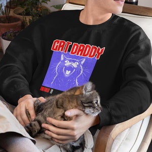 Katzen Sweatshirt / Lustiges Katzen Papa Design / Perfektes Geschenk für Katzenliebhaber / Unisex Baumwoll Sweatshirt mit Rundhalsausschnitt