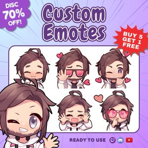 Custom Emote, Emote, Emote Commission, Animated Emotes, Vtuber Emote, Kick Emotes, Chibi Emote, Cute Emote, Kawaii Emote, Sub Emote