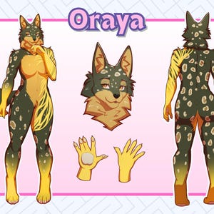 Fiche de personnage à fourrure personnalisée : oeuvres d'art de référence Anthro et commande Fursona, oeuvre d'art Anthro personnalisée