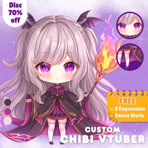 Custom Chibi Vtuber Model: Anime Design Character & Live2D Rigging