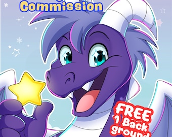 Custom Furry Art Commission | Personalized Anthro Character Portrait (Digital File)