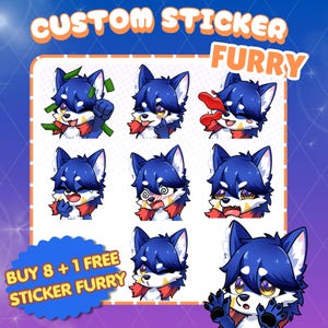 Custom Furry Telegram Sticker, Furry Emote, Discord Emoji, YCH Emote