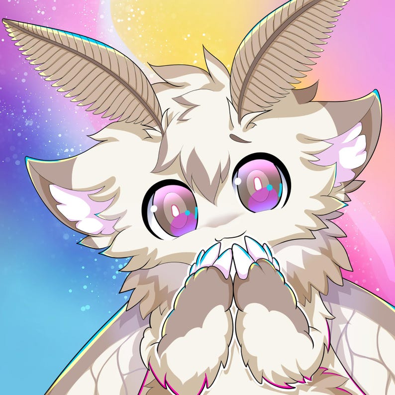 Vibrant and eye-catching furry art commission promotional image featuring a colorful digital illustration in a bold cartoon style. The artwork showcases detailed shading, smooth gradients, and bright neon tones with a dynamic circular background. Perfect for advertising custom furry art, digital character design, or personalized illustration commissions for fans of vibrant anthro art styles.