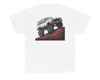 Jeep Cherokee offroad fan fun smile on my face Unisex Heavy Cotton Tee