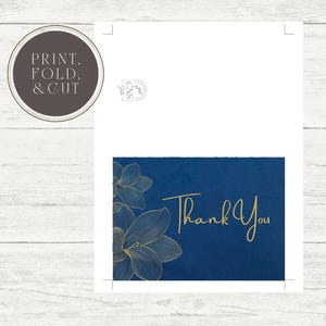 Gold Floral Thank You Card Printable Digital Greeting Card - Etsy