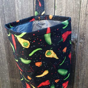 Chili Peppers Vinyl-lined Classy Car Trash Bag / Item # CL871
