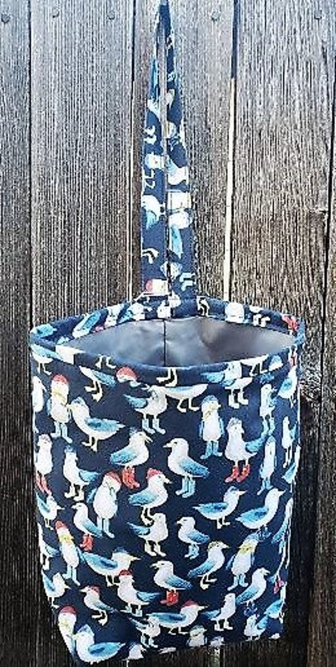 Cute Seagulls Wearing Boots and Hats Vinyl-lined Classy Car Trash