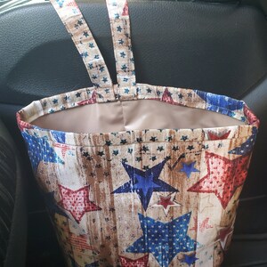 Stars and Stripes Vinyl-lined Classy Car Trash Bag / Item # CL1403