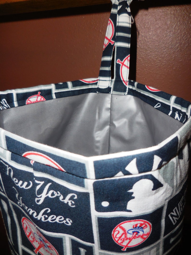 New York Yankees Vinyllined Classy Car Trash Bag / Item Etsy