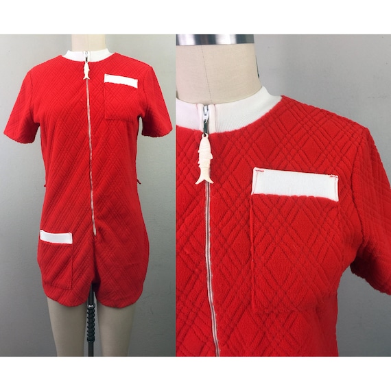 Vintage 60s Mod JANTZEN Playsuit Romper Jumpsuit R