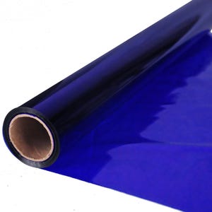 May include: A roll of shiny, bright blue wrapping paper.