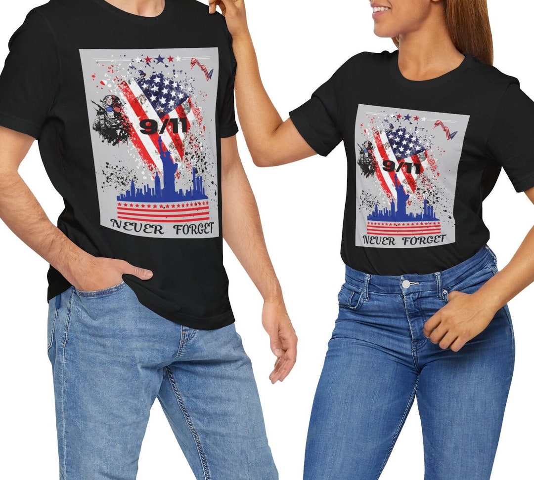 Never Forget 9/11 Memorial T-shirt Patriotic Remembrance Tee September ...