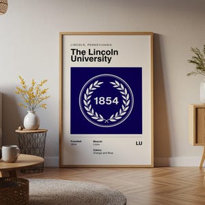 The Lincoln University Vintage HBCU Poster Wall Art Print Canvas Gift for Alumni NCAA