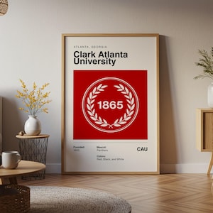 Póster vintage de la Universidad Clark Atlanta HBCU, impresión artística en lienzo, regalo para exalumnos de la NCAA