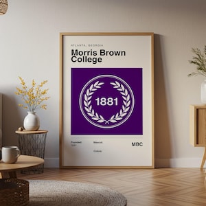 Morris Brown College Vintage HBCU Poster Wall Art Print canvas cadeau voor alumni NCAA