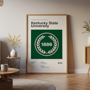Kentucky State University Vintage HBCU Poster Wall Art Print canvas cadeau voor alumni NCAA