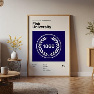 Póster vintage de la Universidad Fisk HBCU, impresión artística en lienzo, regalo para exalumnos de la NCAA
