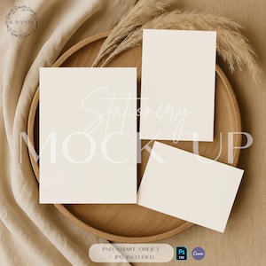 Convites de papelaria para casamento, maquetes 5x7, convites para chá de bebê, layout plano, cartões para o primeiro aniversário, maquete editável, conjunto de cartões neutros, layout de fotos