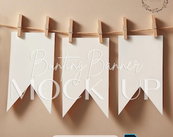 Baby Highchair Banner Mockup: Boho Birthday Bunting (PSD+JPG Download)