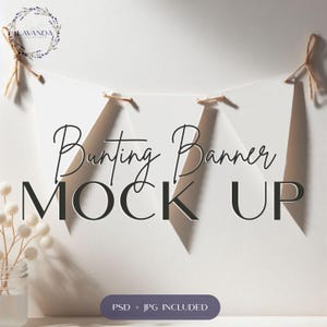 Boho Kinder Hochstuhl Banner Mockup: Erster Geburtstag (Digital PSD+JPG)