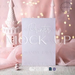 Maquette de liste de cartes d'invitation de fête d'anniversaire de princesse, maquette de carte d'invitation, maquette de papeterie, objet intelligent maquette d'invitation de babyshower