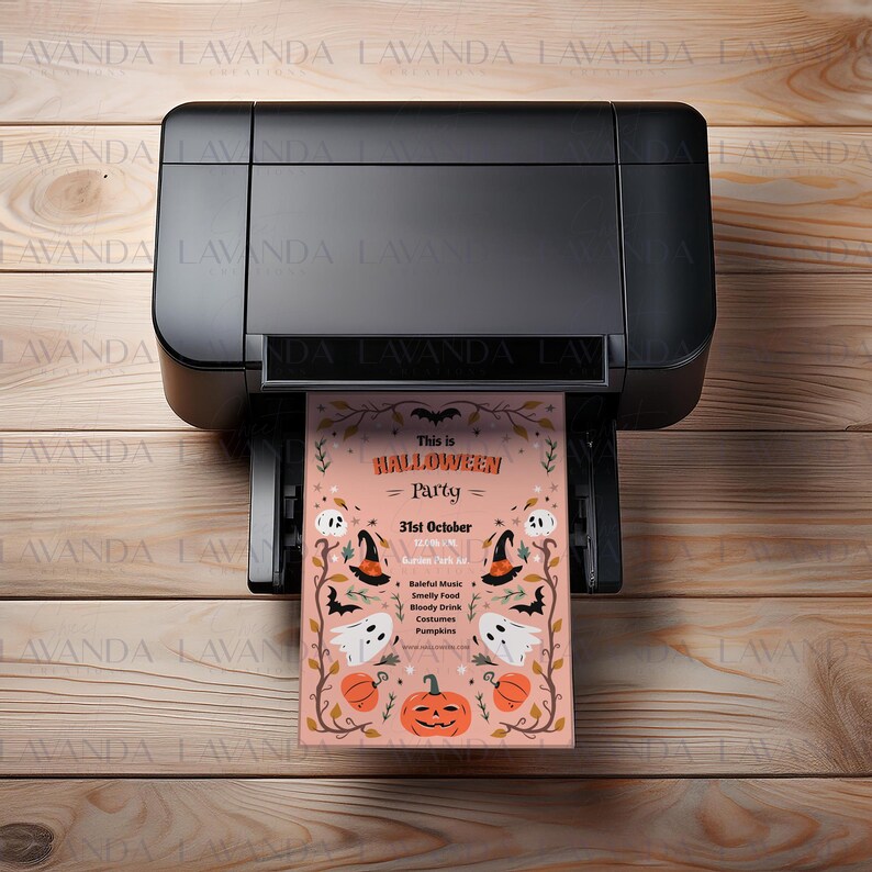 Editable Printer Rustic Printer Mockup: 8.5x11 Paper, Canva & Photoshop (digital File ...