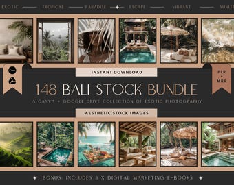 Bali Stock Image Bundle | Tropical Daydream Photos | Social Media Templates | Travel & Wellness Aesthetic | Instant Download | PLR + MRR