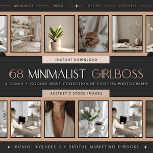 Work From Home Stock Images | Girl Boss Photos | Faceless Aesthetic Photography | Neutral Beige Minimalistic | Instant Download | PLR & MRR