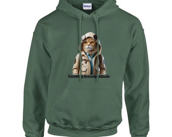 Hoodie for Men, Women, and Teens | Soft Unisex Pullover Sweatshirt | Cozy Fleece Hoodie | Cat Graphic Design, Comfortable Casual Wear